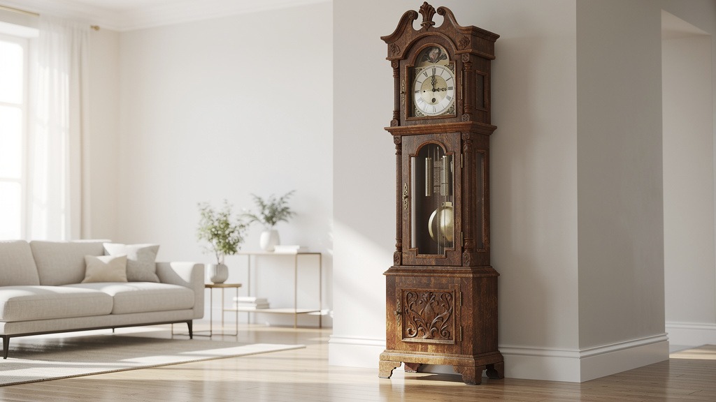 Horloge de parquet ancienne dans un salon