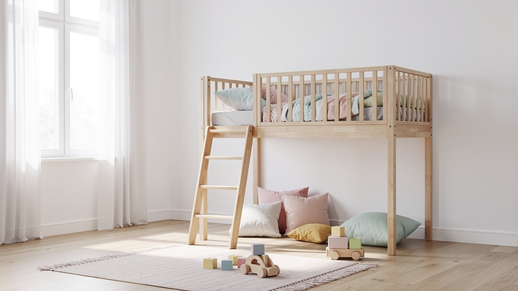 Mini mezzanine cabane pour chambre d'enfant