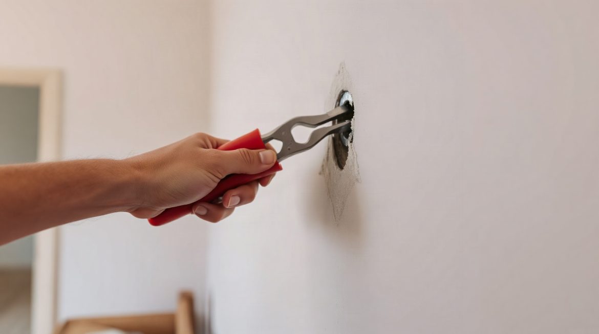 Comment enlever une cheville dans un mur en placo : la bonne méthode selon le type Retrait d'une cheville Molly avec une pince dans un mur en placo