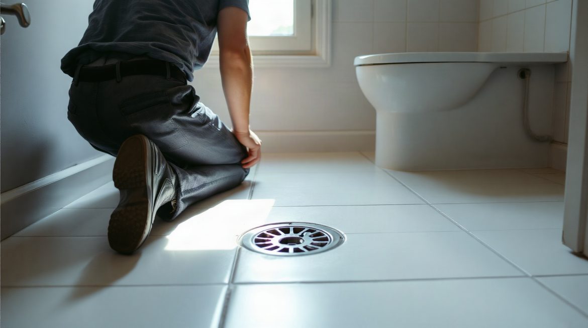 Installation d'un siphon extra-plat pour douche italienne