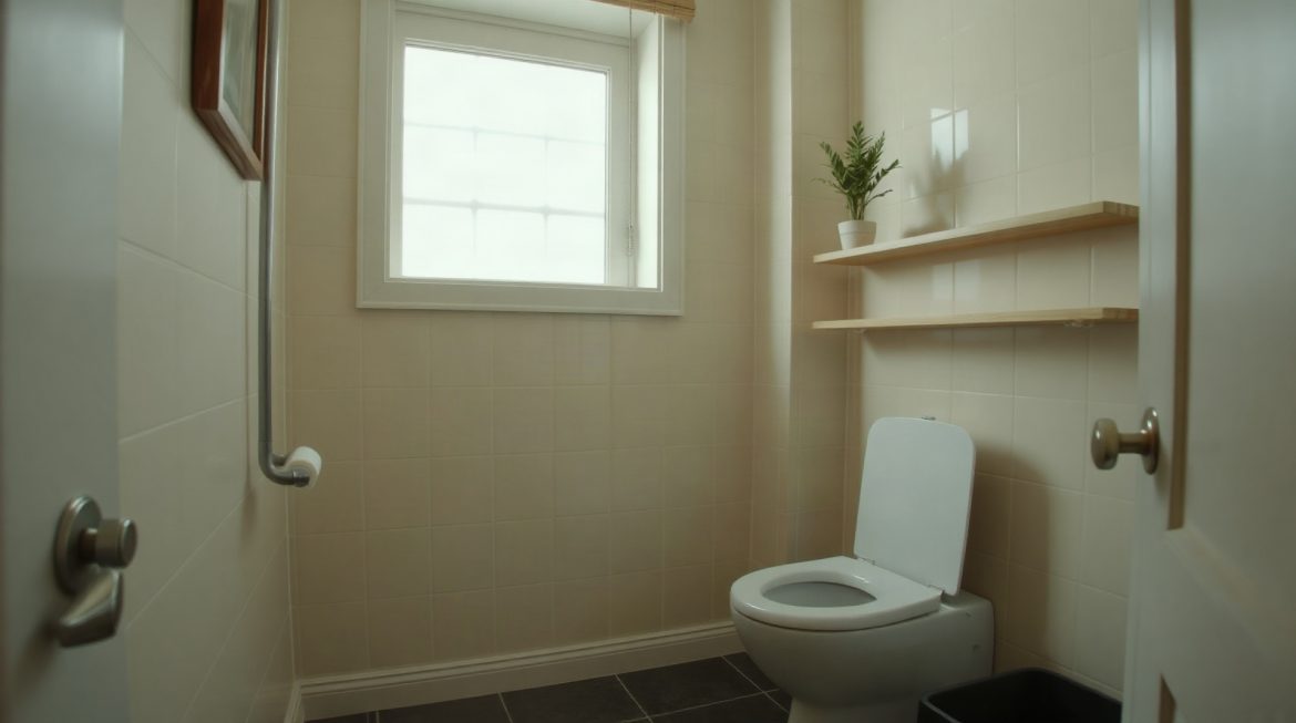 Comment agencer des toilettes trop petites : nos meilleures astuces pour gagner de la place Petites toilettes avec WC suspendu blanc et étagère murale