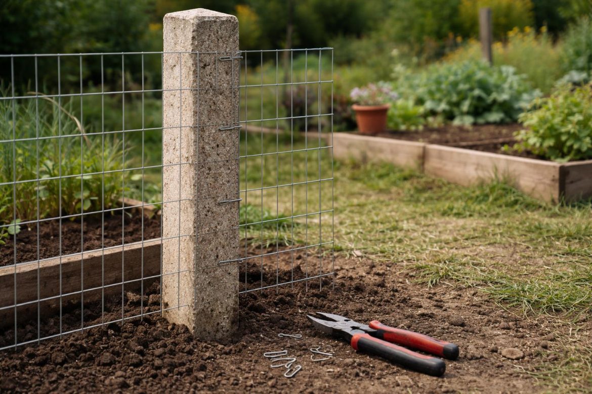 Comment fixer un panneau de grillage rigide à un pilier : guide complet Pose d'un panneau de grillage rigide sur un poteau de clôture de jardin